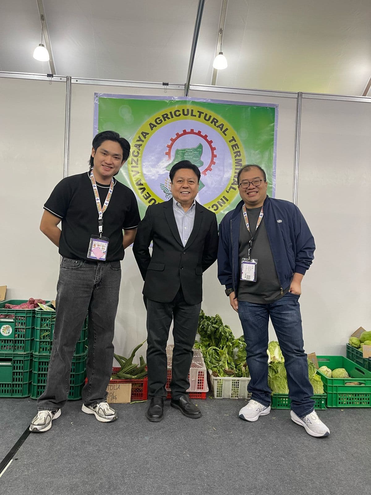 Farmer group representatives at a trade fair booth